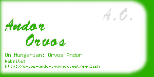 andor orvos business card